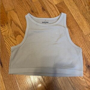 Garage Light Gray Textured Crop Top